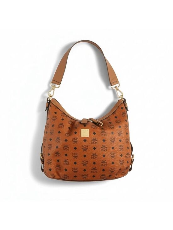MCM Handbags - MCM Aren Hobo in Visetos Coated Canvas - Cognac
